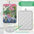 thumbnail image 6 of Yayeee Pot Holders Kitchen Heat Resistant with Pocket 7"x9.8" Cotton Oven Cooking Hot Pads, White Vibrant Flowers, 6 of 7