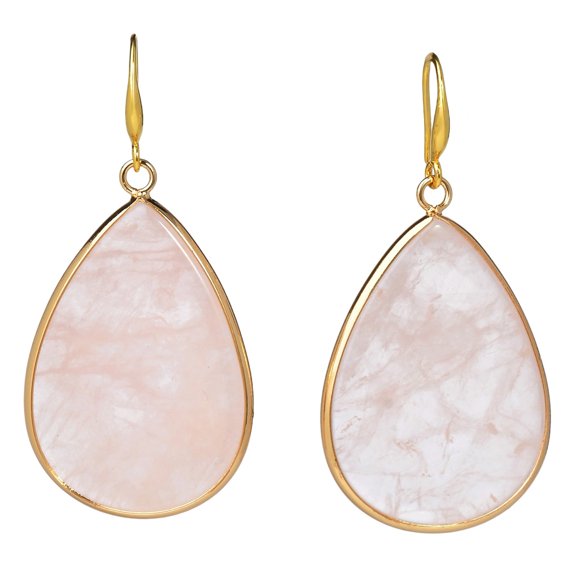 XmhyTop-A 1 Pair Stone Dangle Earrings Chip Drop Earrings, Handmade Bohemian Jewelry,Light Pink