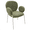 Green, variant on LeisureMod Celestial Mid-Century Modern Boucle Dining Chair Upholstered Seat and Back with White Powder-Coated Iron Frame Side Chair with Arms for Kitchen and Dining Room, White