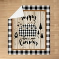 thumbnail image 3 of Camper Flannel Fleece Throw Blanket,All Season Happy Camping Rustic Wooden Bed Blanket RV Camping Fuzzy Blanket for Bed Sofa Couch,Bedroom Decor Cartoon Camping Car Plush Blanket Baby 30"x40", 3 of 6