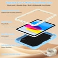 thumbnail image 4 of FJLBDE Case for iPad (A16) 11th Gen 2025/10th Gen 2022 10.9 Inch with Butterfly Stand, Shockproof Protective Tablet Cover with Pencil Holder Shoulder Strap for Kids Girls, Beige Blue, 4 of 7