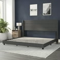 thumbnail image 4 of Flash Furniture Hollis Wingback Upholstered Platform Bed, Charcoal, King, 4 of 12