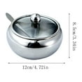 thumbnail image 3 of Kitchen Seasoning Box Large Sugar Bowl Stainless With Glass Lid Includes Stainless Spoon Holds 2 Cups Of Sugar 16.9Oz Silver,Silver Kitchen Seasoning Box, 3 of 5