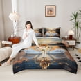 thumbnail image 4 of Castle Fairy Animal Swan Queen Comforter Set,Romantic Floral Rose Bedding Comforter Set, 4 of 8