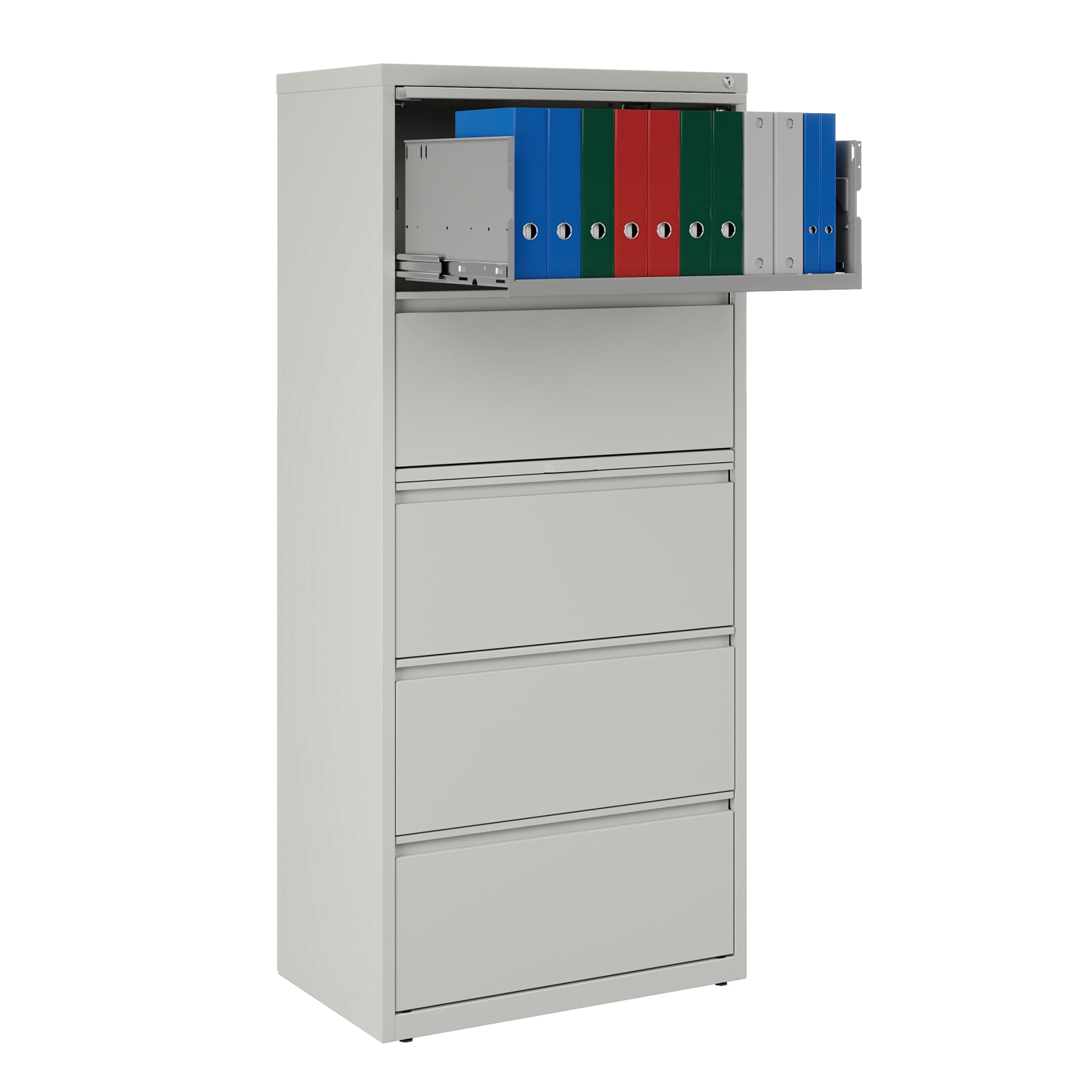 Hirsh 30 inch Wide 5 Drawer Metal Lateral File Cabinet for Home and Office, Holds Letter, Legal and A4 Hanging Folders, Gray