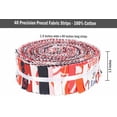 thumbnail image 4 of Soimoi 40Pcs Valentine Heart Print Precut Fabrics Strips Roll Up 1.5x42 inches Cotton Jelly Rolls For Quilting - Red & Black, 4 of 8