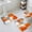 Orange, variant on Burnt Orange Grey Bath Mat 3 Piece Bathroom Rug Set, Modern Oil Painted Geometric Abstract Non Slip Bath Rug Contour Mat and Toilet Lid Cover, Absorbent Shower Mats Soft Bath Rugs and Mats Sets