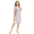 thumbnail image 2 of CONOMAX 1 Pack Nightgowns for Women's Plus Short Sleeves Sleepwear Color Print Pajama Dress, 2 of 5