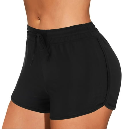 Clearance! Hontri Swimwears Tankinis Set Running Bottom Lace Bikini up Swim High Waist Women Beach Buttons Briefs Bikini Shorts Swim Shorts Beach Swimwear Swimwears Tankinis Set Black Xl