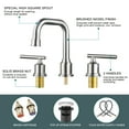 thumbnail image 4 of WOWOW  Widespread High Arc Bathroom Faucet Brushed Nickel 2 Handles 8 inch Basin Faucet, 4 of 9