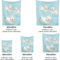 thumbnail image 3 of Yibo Winter Snow Cute Rabbit Blanket Flannel Soft and Comfortable Anti-static Bed Sofa Blanket, 3 of 6