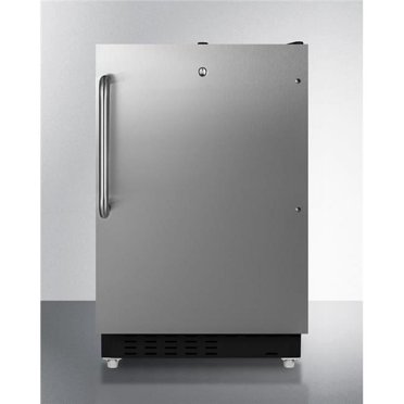 20 in. Built-In Refrigerator Freezer, Stainless Steel & Black - 25 in.