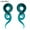 Lake Blue, variant on 1 Pair Unisex Glass Twisted Snail Ear Gauges Hangers Plugs Stretchers Expanders Lake Blue 10
