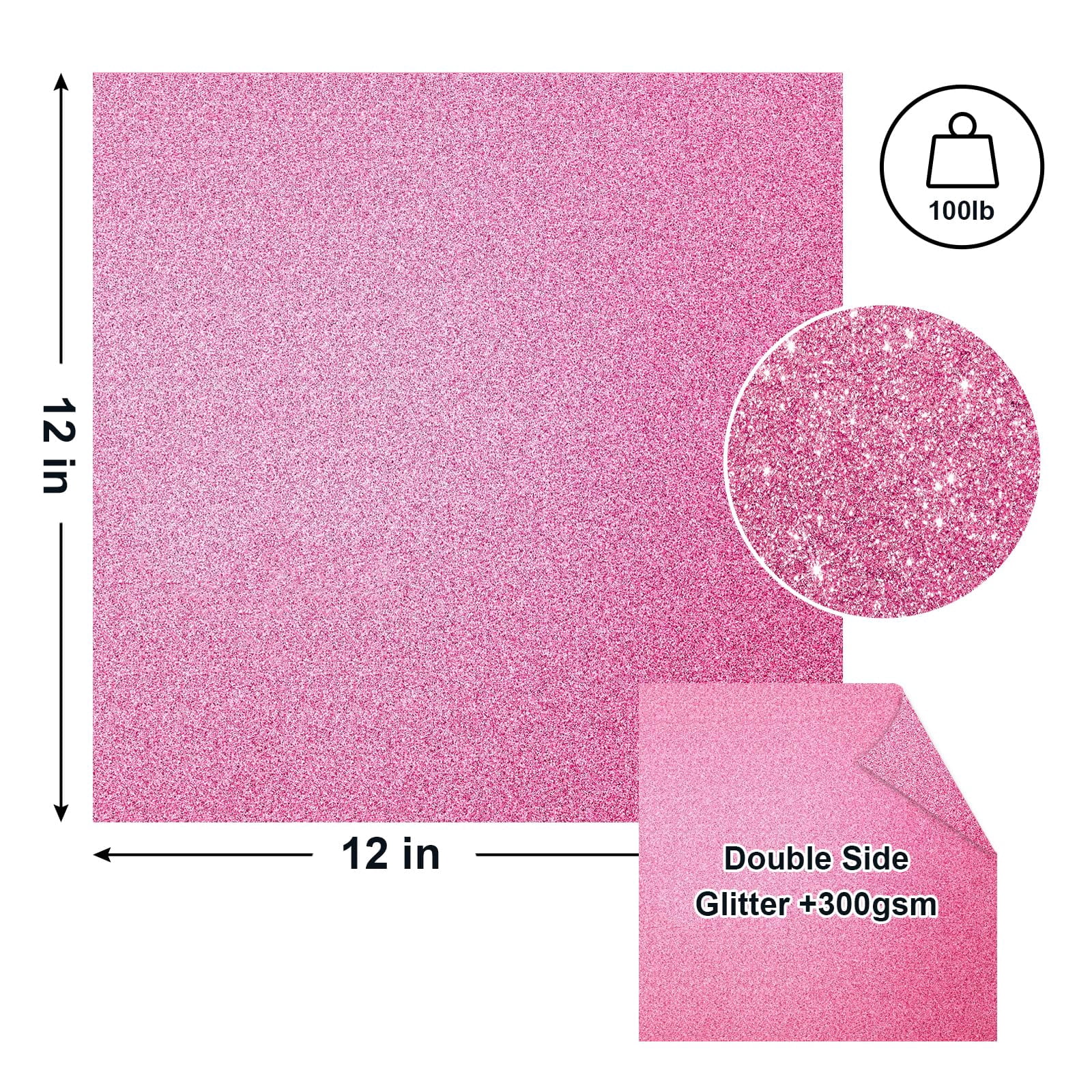 12 X 12 Inch Double Side Glitter Cardstock Paper 100lb Heavy Weight No Shred Colored Card Stock For Making 30 Colors