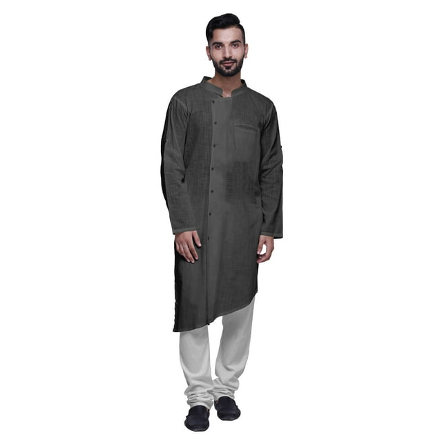 Atasi Party Wear Solid Kurta Pajama For Men Mandarin Collar Ethnic Kurta Pajama