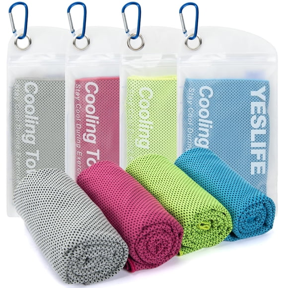 Toalla refrescante 4 piezas YESLIFE 102 x 30 cm para gimnasio y entrenamiento