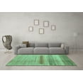thumbnail image 3 of Ahgly Company Machine Washable Indoor Rectangle Abstract Turquoise Blue Modern Area Rugs, 5' x 7', 3 of 4
