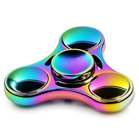 Armatus Gear (TM) UFO Tri-Spinner Fidget Spinner Toy Precision Stainless Steel Bearing High Speed Hand Spinner EDC ADHD Focus Anxiety Stress Relief - Metallic (Best Bearing Fidget Spinner)