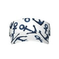 thumbnail image 2 of Kdxio Navy Blue Anchor Print Sun Visor Hat Golf Visor Adjustable Velcro Outdoor Sports Cap For Men Women, 2 of 7