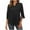 Black Shirts, variant on Womens Tunic Tshirts Split 3/4 Sleeve V Neck Tops Dressy Business Work Tee Solid Color Business Blouse Blue,S