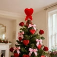 thumbnail image 4 of Haidf Valentine's Day Tree Topper Heart, Velvet Heart Tree Topper for Valentines Day Wedding Holiday Party Home Decor, 3.2" x 6.3", Red, 4 of 8