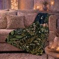 thumbnail image 6 of Whimsical Nocturnal Meadow Scene Crescent Moon Botanical Details, Peaceful Mountain Lake Scene, Warm Flannel Blanket for Cabin and Lodge, Outdoor Lovers Camping Gift, Celestial Home Decor, 6 of 9