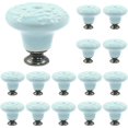 thumbnail image 1 of Piutouyar Sky Blue Ceramic Knobs - Retro & Modern Drawer & Cabinet Knobs, 34mm / 1.3Inch Diameter (15Pcs), 1 of 4