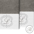 thumbnail image 2 of Authentic Hotel and Spa  100% Turkish Cotton Monica 2PC Embellished Hand Towel Set Dark Gray B, 2 of 3