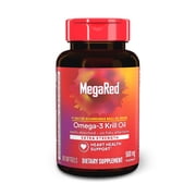 MegaRed Extra Strength 500mg Omega-3 Fish Krill Oil Supplements, Heart Brain Eyes Joints Health, 80 Softgels