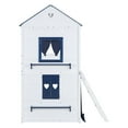 thumbnail image 6 of Harper & Bright Designs Twin Over Twin Bunk Wood House Bed with Elegant Windows Sills and Tent, Twin House Bunk Beds for Bedroom, Blue, 6 of 17