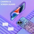 thumbnail image 5 of NIFFPD iPhone 14 Plus with Screen Protector + Camera Lens Protector, Bling Glitter Quicksand Sparkle Clear & Shockproof Protective Cover iPhone 14 Plus 6.7" Blue+Purple, 5 of 6