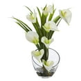thumbnail image 2 of Nearly Natural 15.5" Calla Lily and Grass Artificial Flower Arrangement in Vase, Red, 2 of 4