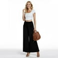 thumbnail image 4 of Women's Wide Leg Pants with Pockets Loose Palazzo Pants for Women Elastic Waist Dressy Casual Flowy Pants, 4 of 6