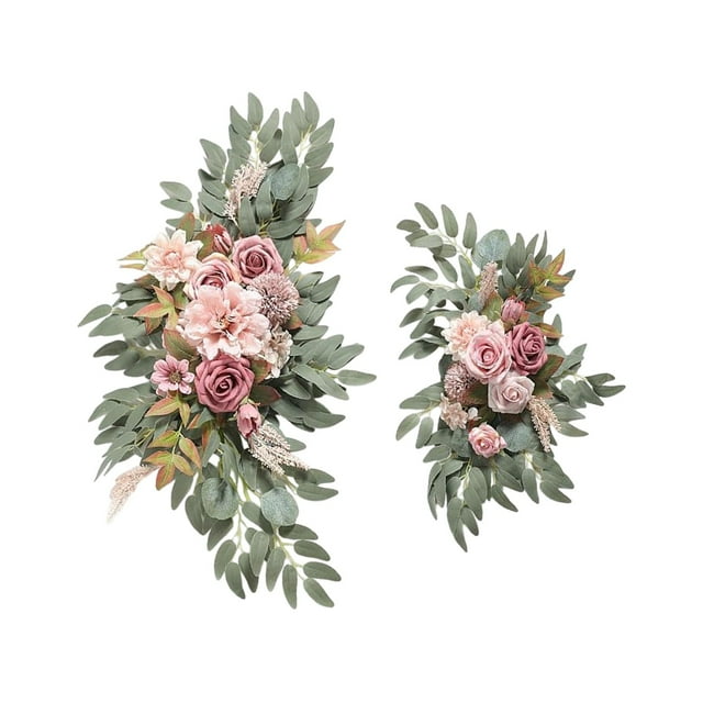 Dvruxg Faux Flower Swag Set of 2 for Wedding Welcome Signs Floral Swag Wedding Reception Ceremony Signs Decor