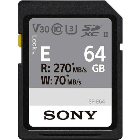 Image of Sony SF-E Series SF-E64 - Flash memory card - 64 GB - Video Class V30 / UHS Class 3 / Class10 - SDXC UHS-II