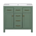 thumbnail image 5 of Dasun 36" Bathroon Vanity with Resin Sink Combo Set,Modern Freestanding Single Bathroom Cabinet with 4 Drawers & 2 Cabinets,Storage Cabinet for Bathroom, Solid Wood Frame Vanity Set, Green, 5 of 5