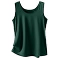 thumbnail image 4 of Silk Satin Tank Top for Women Summer Camisole 2026 Sleeveless Blouse Dressy Casual Shirt Outfits Green M, 4 of 5