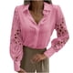 thumbnail image 1 of Blusa informal de verano para mujer, blusa de manga larga con botones huecos sólidos Fridja  czfsfas1388, 1 of 8