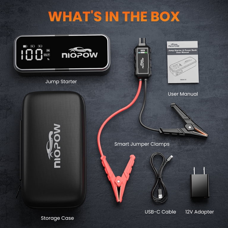 Nexpow 5000A Car Battery Jump Starter, 28800mAh, Black photo 3