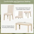 thumbnail image 6 of Harper & Bright Designs Rectangular Extendable Dining Table Set with Bench for 6, Wood Kitchen Dining Table with Removable Leaf, 4 Upholstered Dining Chairs for Dining Room, Natural+Beige, 6 of 19
