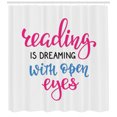 thumbnail image 3 of Ambesonne Book Shower Curtain, Reading is Dreaming Words, 69"Wx75"L, Azure Blue Magenta Black, 3 of 3