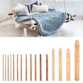 thumbnail image 4 of Crochet Hook Set, Round Crochet Hook Wood Knitting Hook, Cylindrical Knitting Pin Rugs For Scarves, 4 of 8
