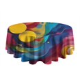 thumbnail image 5 of Colorful Abstract Pattern Round Tablecloth 60"x60",Wrinkle Wipeable Table Cloth for Kitchen Dining Room Picnic Patio Party, 5 of 6