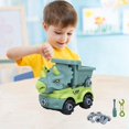 thumbnail image 3 of Fun Pull Back Dinosaur Car Tuerca Kits de tornillos DIY Desmontaje Rompecabezas 3D con herramienta Aprendizaje educativo Desmontar juguetes Juguete Camión de la basura Baoblaze rompecabezas juguetes de coche, 3 of 8