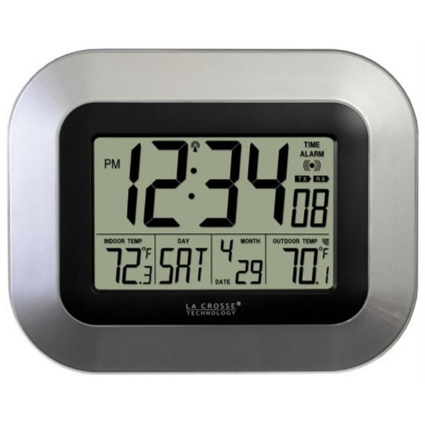 La Crosse Technology Ws 8115u S Int Atomic Digital Wall Clock With Indoor And Outdoor Temperature Walmart Com Walmart Com