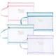 thumbnail image 1 of Desiderio Paquete de 4 bolsas para archivos A4, bolsa con cremallera de malla de doble capa y asa, clip de cremallera de malla, bolsa con cremallera de malla translúcida de tamaño A4, suministros de, 1 of 5