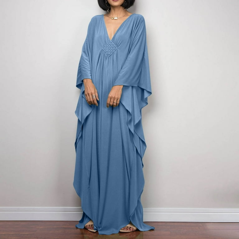 Kilaqueen Beach Cover Ups for Women V Neck Batwing Sleeve Loose Fit Tunic Dress Solid Color Oversized Maxi Cover Up - Walmart.com Kilaqueen Beach Cover Ups for Women V Neck Batwing Sleeve Loose Fit Tunic Dress Solid Color Oversized Maxi Cover Up - Walmart.com