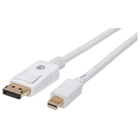 UPC: 0766623324724 | Manhattan Mini DisplayPort Male to DisplayPort Male Cable – 4K@60Hz – 3 ft. – White – Lifetime Warranty