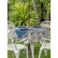 thumbnail image 3 of Outdoor Tablecloths with Umbrella Hole & Zipper, Blue Grey Seaports Round Tablecloths 60 Inch, Vintage Ocean Anchor Shark Lighthouse Waterproof Table Cloth, Patio/Pool/Picnic Table Covers, 3 of 8