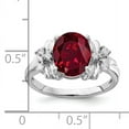 thumbnail image 2 of Primal Gold 14 Karat White Gold 10x8mm Oval Lab Created Ruby and AA Diamond Ring, 2 of 4